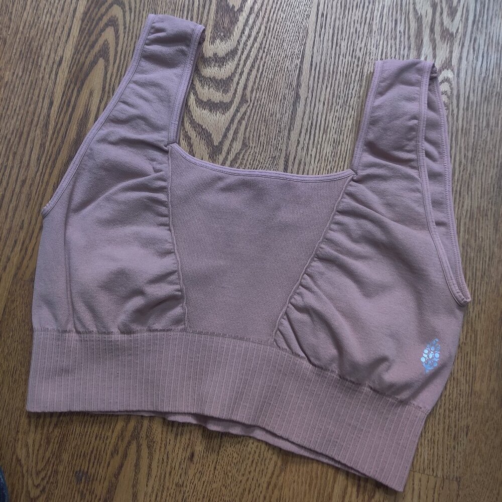 XL 🦄 "Nude" Free People Good Karma Square Neck Bra